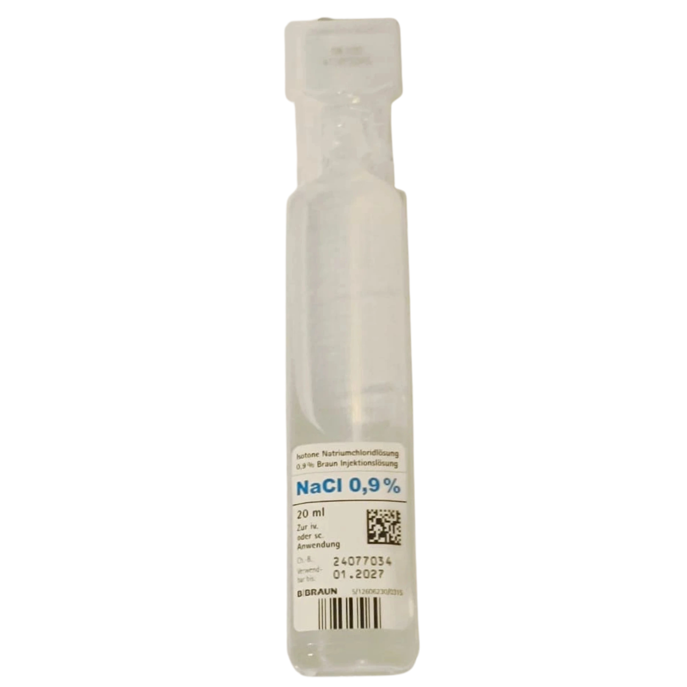 NaCl (0.9% Saline Solution) – 20ml for injection and nasal sprays